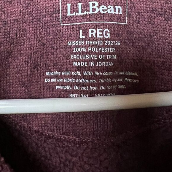 L.L.Bean Women's' Bean's Classic Fleece Pullover Size L - Picture 6 of 8